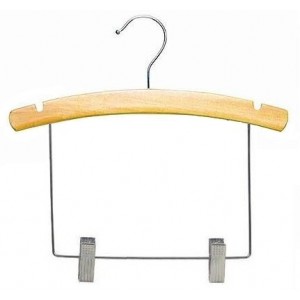 10" x 10" Notched Outfit Display Natural Wooden Baby Hanger
