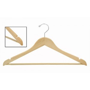 17" Space Saver Suit Hanger w/ Vinyl Covered Pant Bar